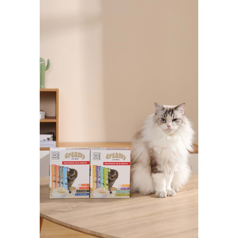 19041799-M-PETS 4 LEZZET KARIŞIK KEDİ CREAMY 40+8 BEDELSİZ 48X15GR