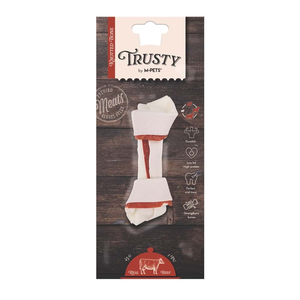 19046599 M-PETS TRUSTY BEEF DÜĞÜMLÜ KEMİK 45GR/12,7CM