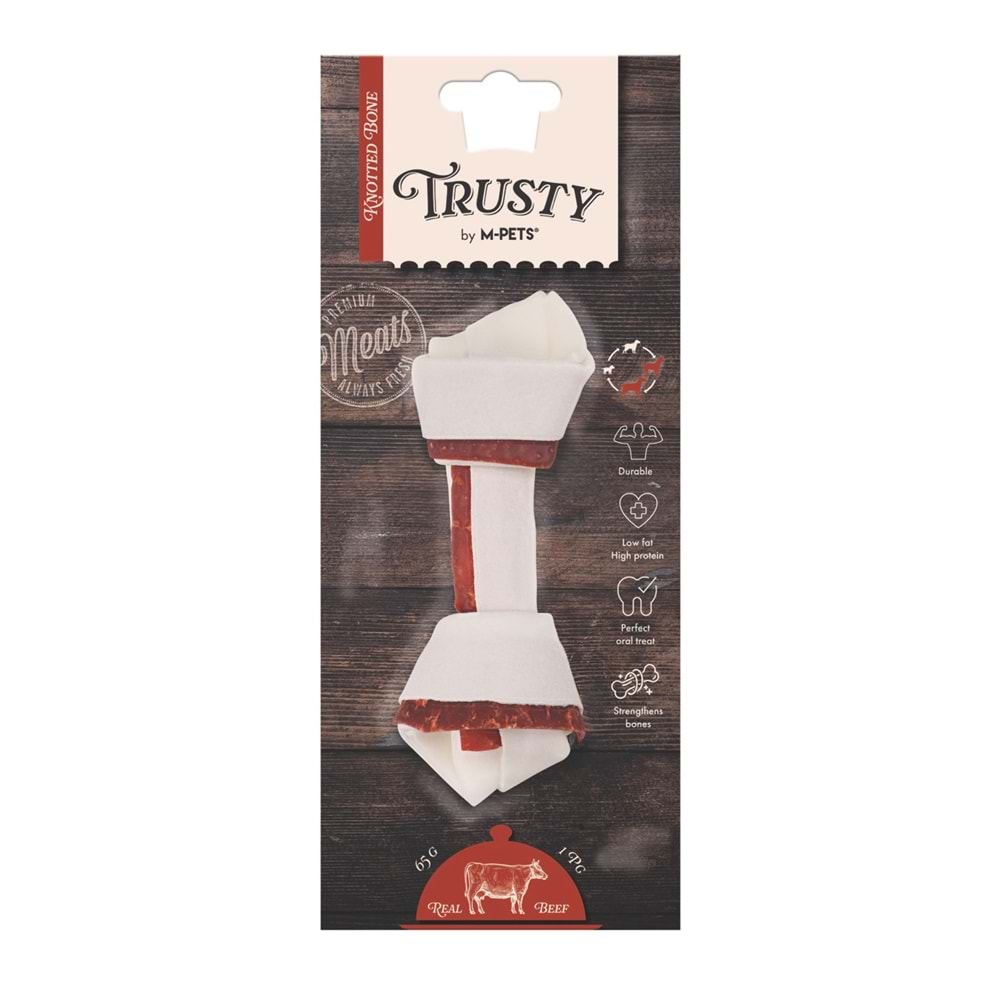 19046699 M-PETS TRUSTY BEEF DÜĞÜMLÜ KEMİK 65GR/15,3CM