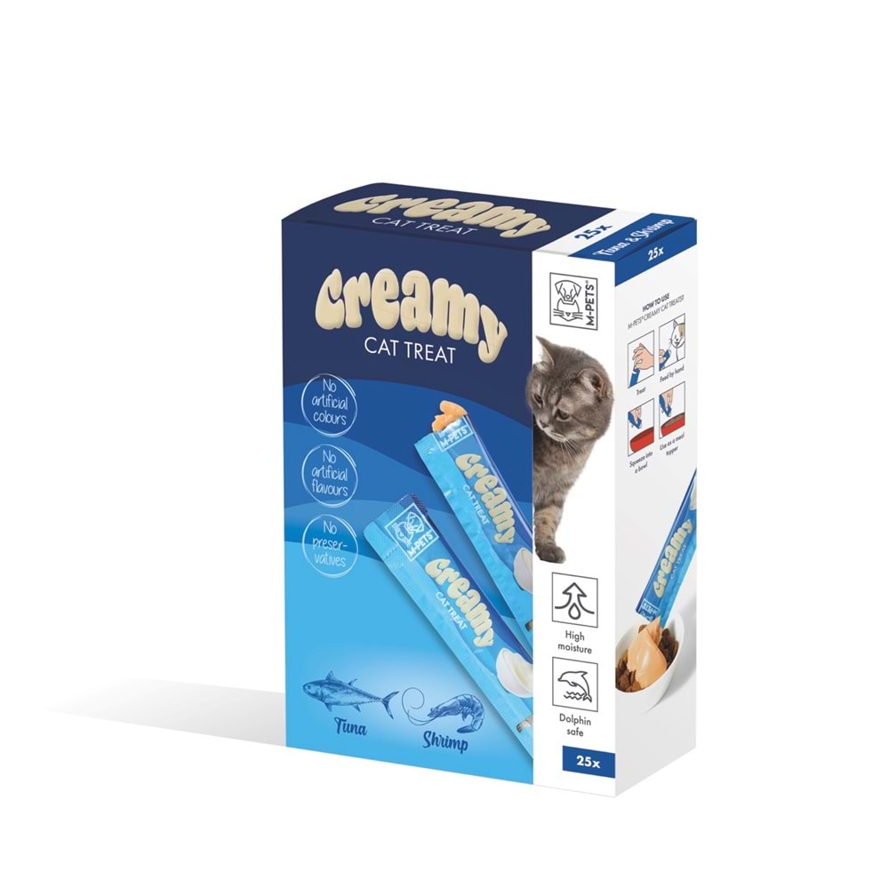 19049499 M-PETS CREAMY TON BALIKLI KARİDESLİ KEDİ ÖDÜLÜ 25X15GR