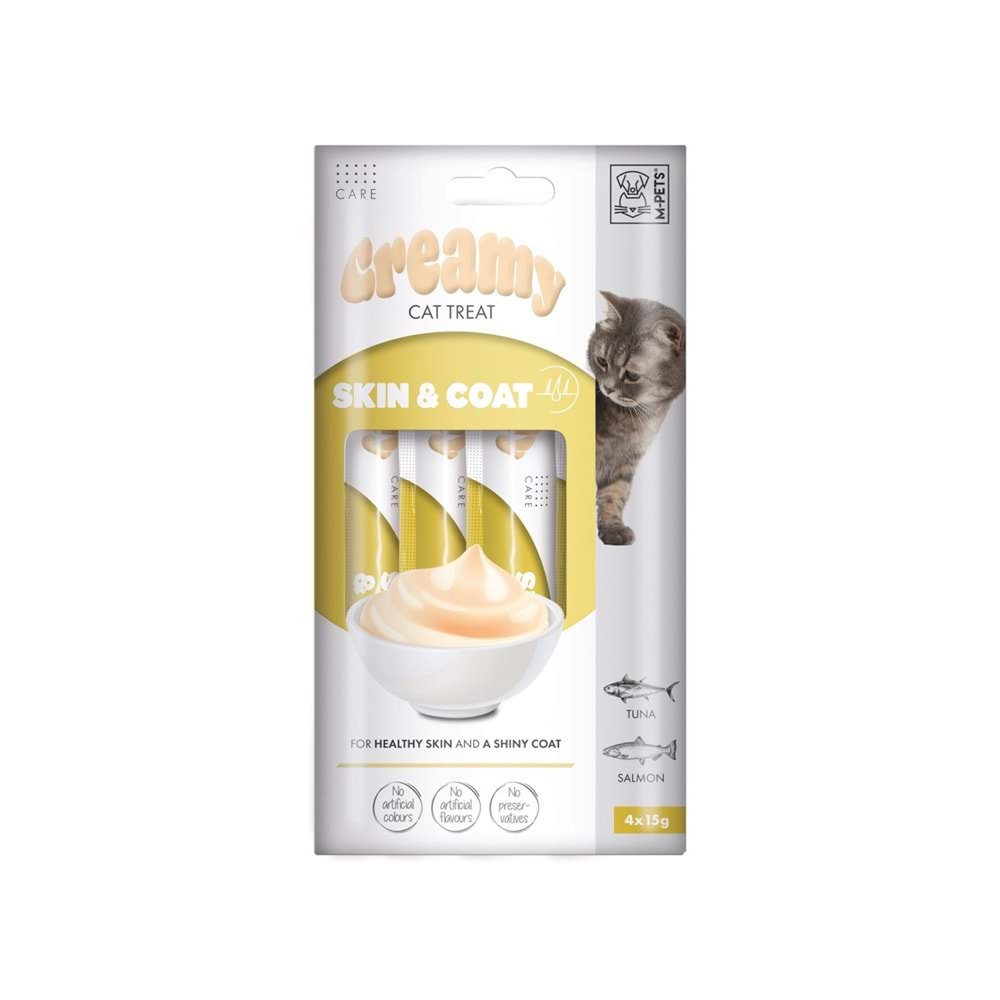 19049999 M-PETS SKIN & COAT FONKSİYONEL CREAMY KEDİ ÖDÜLÜ 4X15GR