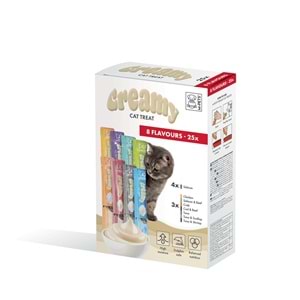 19050799 M-PETS 8 LEZZET KARIŞIK KEDİ CREAMY 25X15GR