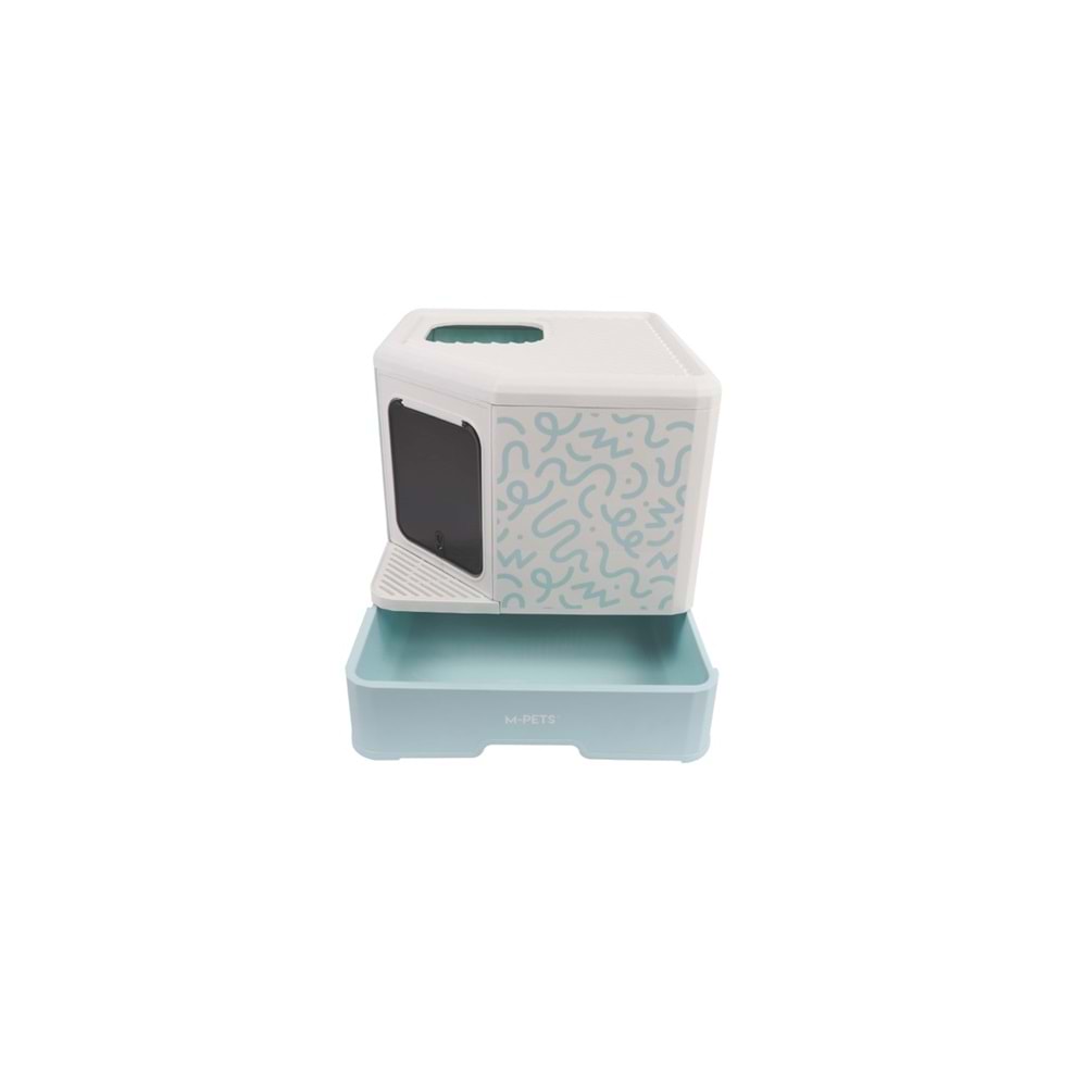 20104499 M-PETS TERRA FORMA ECO DESENLİ KAPALI KEDİ TUVALETİ BLUE