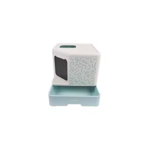20104499 M-PETS TERRA FORMA ECO DESENLİ KAPALI KEDİ TUVALETİ BLUE