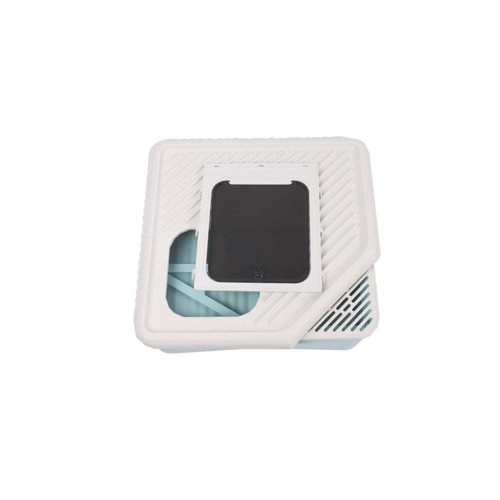 20104499 M-PETS TERRA FORMA ECO DESENLİ KAPALI KEDİ TUVALETİ BLUE