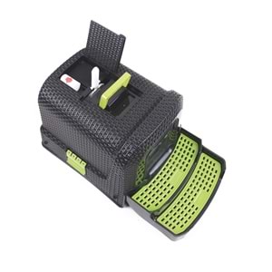 20117099 M-PETS ECO RATTAN KAPALI KEDİ TUVALETİ BLACK/GREEN 69X42X41CM
