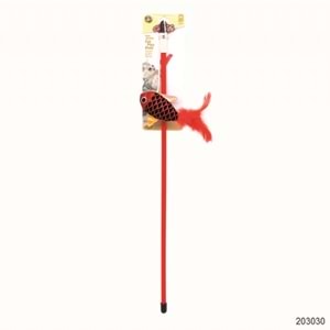203030-CATLİFE KEDİLER İÇİN TÜYLÜ BALIK OLTA