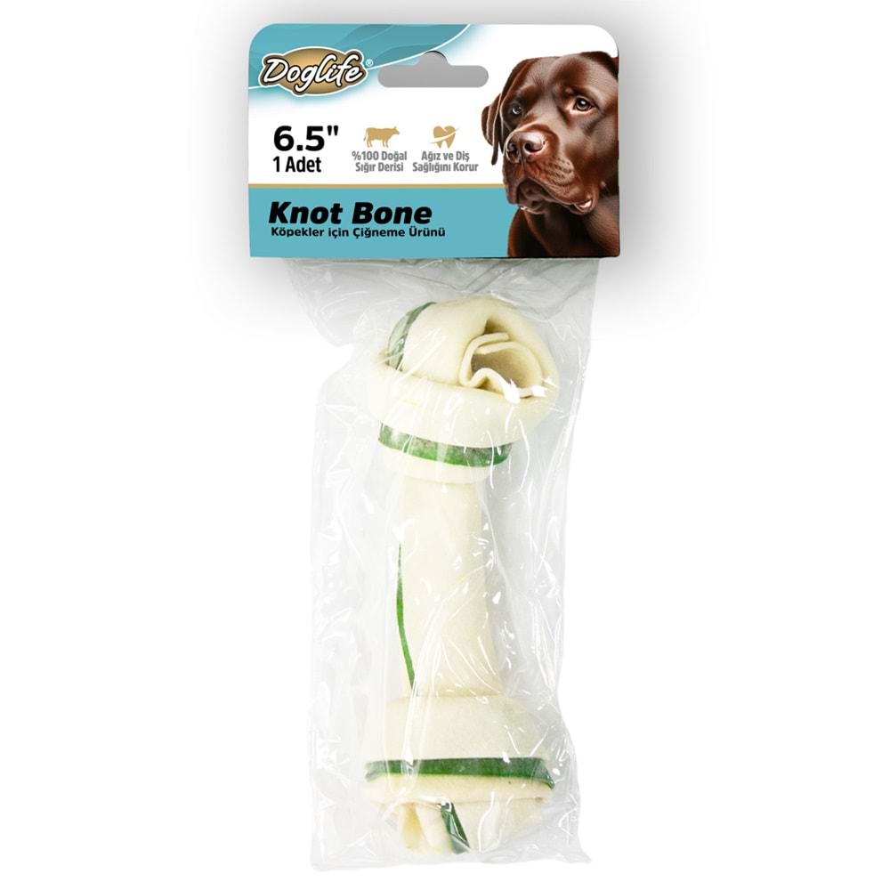 203392-DOGLİFE DÜĞÜMLÜ KEMİK RENKLİ 50GR/AD. 1Lİ