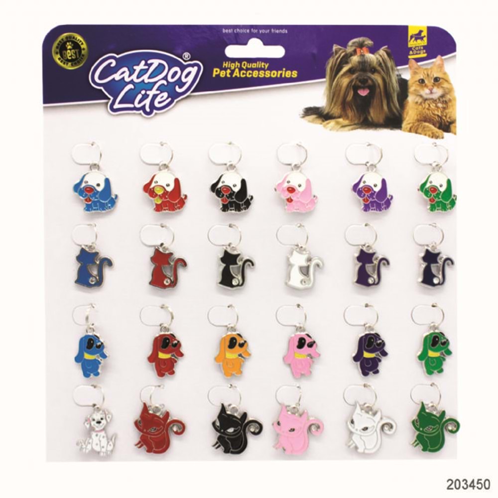 203450-CAT/DOGLİFE KEDİ ve KÖPEK İÇİN TAG AKSESUAR 24LÜ