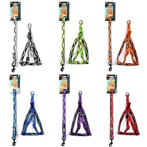 203474-DOGLİFE KÖPEKLER İÇİN DESENLİ GÖĞÜS TASMASI:+GEZDİRME 1,5CM