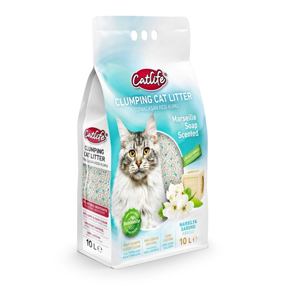 CATLİFE MARSİLYA SABUNLU BENTONİT KEDİ KUMU 10LT
