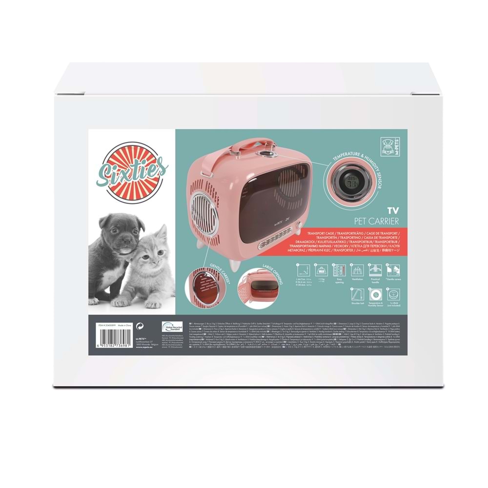 20400899 M-PETS SIXTIES TV TAŞIMA ÇANTASI PİNK 44X26X38CM