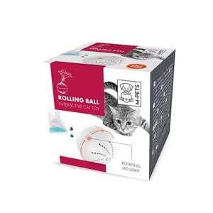 20617401 M-PETS ROLLING BALL İNTERAKTİF KEDİ OYUNCAĞI WHİTE