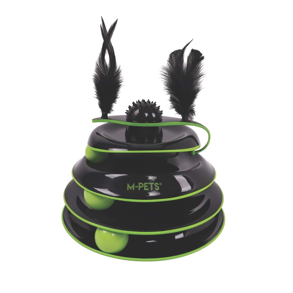 20639299 M-PETS CASTLE PLAY TOWER KEDİ OYUNCAĞI BLACK/GREEN
