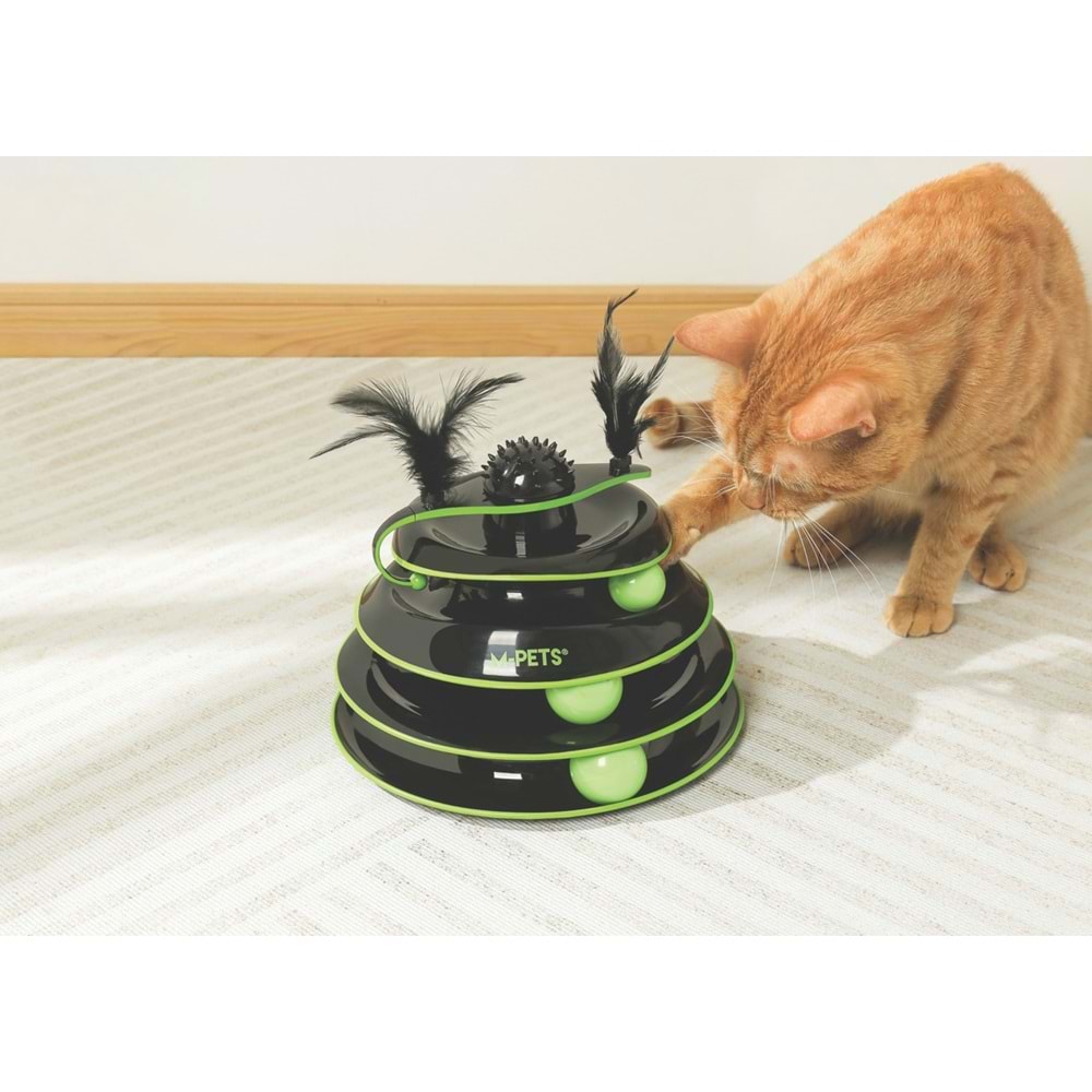 20639299 M-PETS CASTLE PLAY TOWER KEDİ OYUNCAĞI BLACK/GREEN
