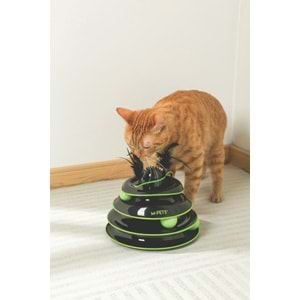 20639299 M-PETS CASTLE PLAY TOWER KEDİ OYUNCAĞI BLACK/GREEN