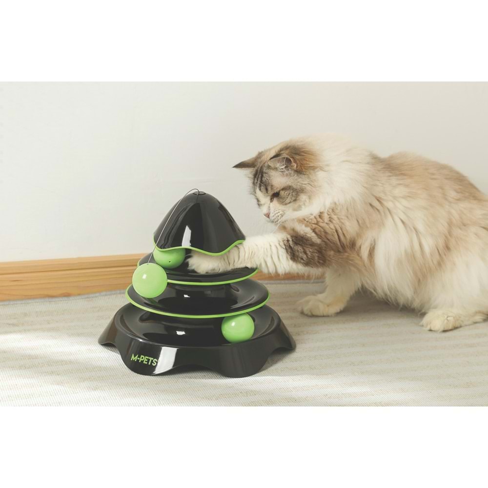 20639399 M-PETS ROCKET PLAY TOWER KEDİ OYUNCAĞI BLACK/GREEN