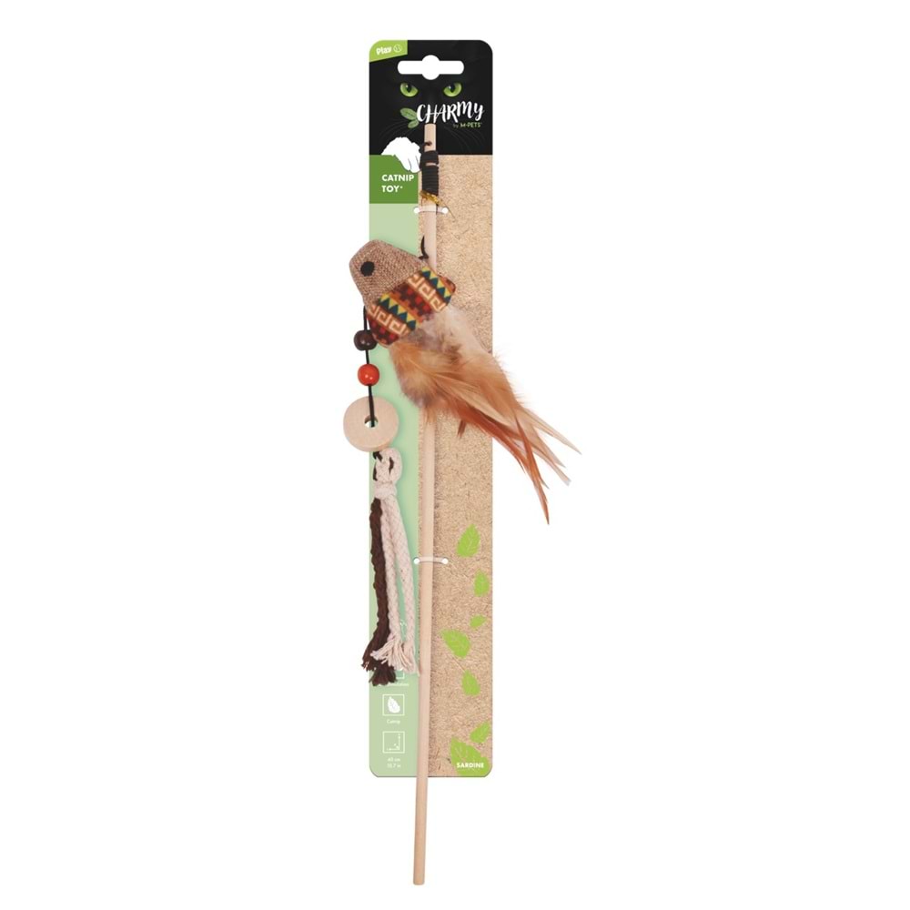 20641499 M-PETS CHARMY SARDINE CATNİPLİ KEDİ OYUNCAĞI OLTA BROWN