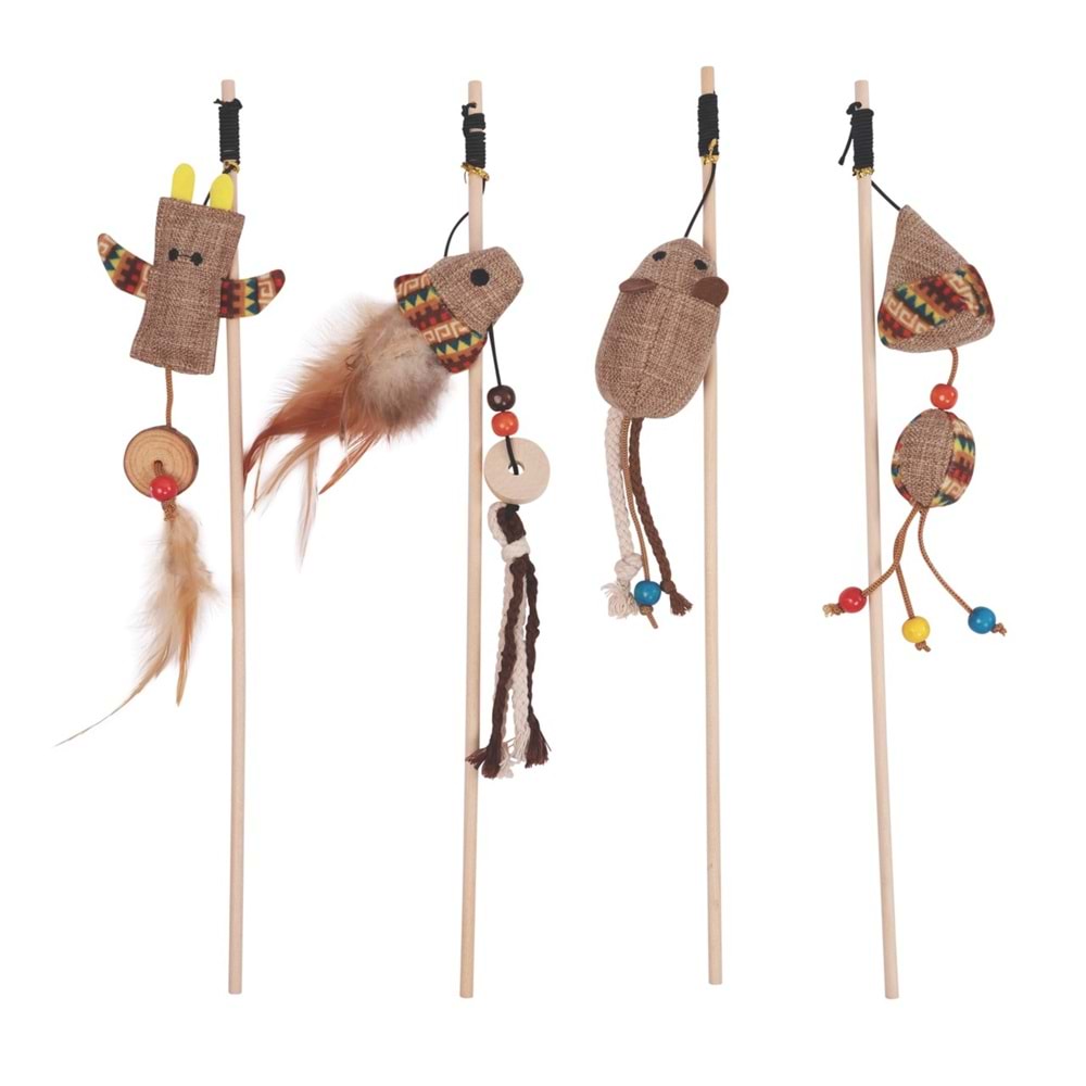 20641699 M-PETS CHARMY CONE CATNİPLİ KEDİ OYUNCAĞI OLTA BROWN