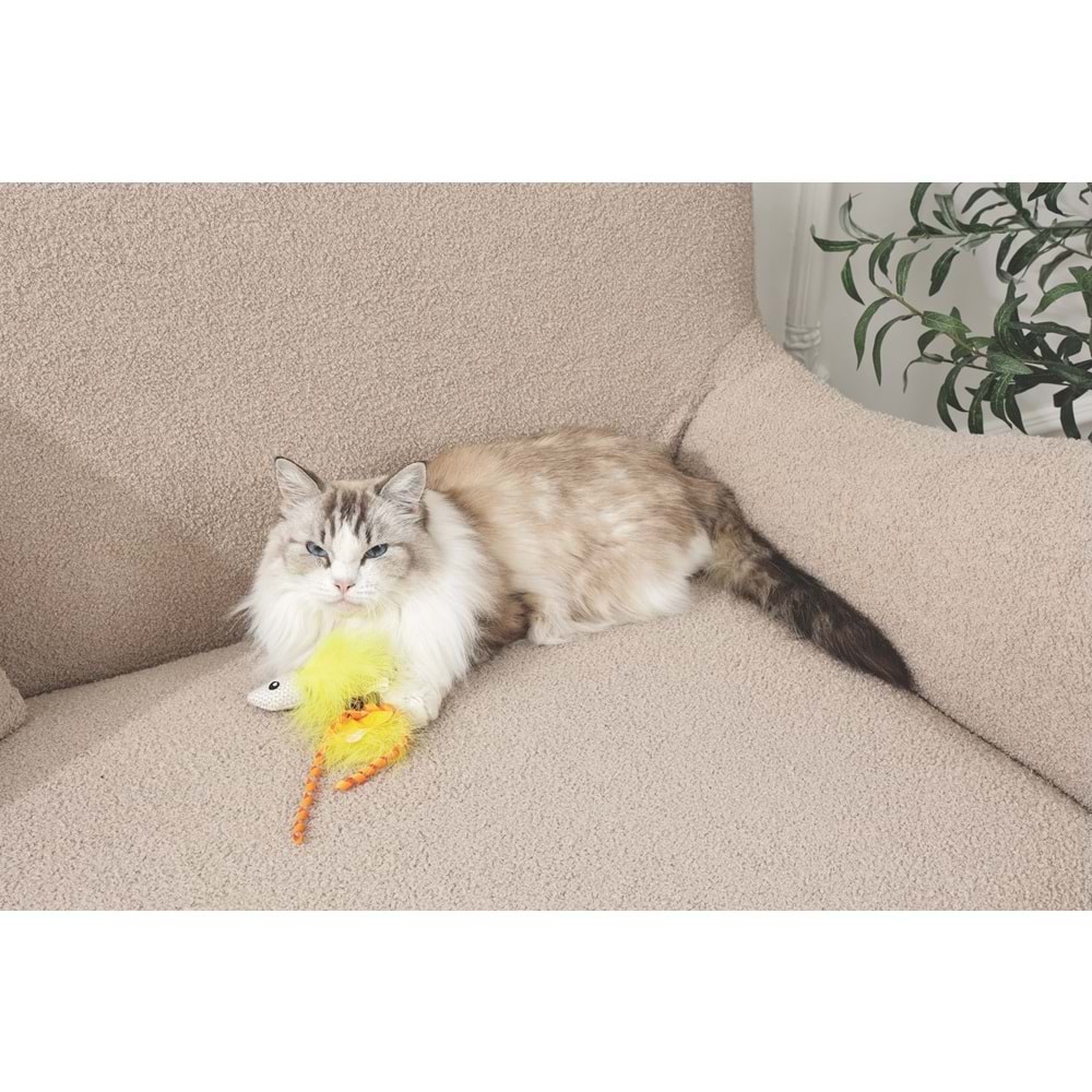 20654799 M-PETS PLUME YELLOW FİSH CATNİPLİ KEDİ OYUNCAĞI