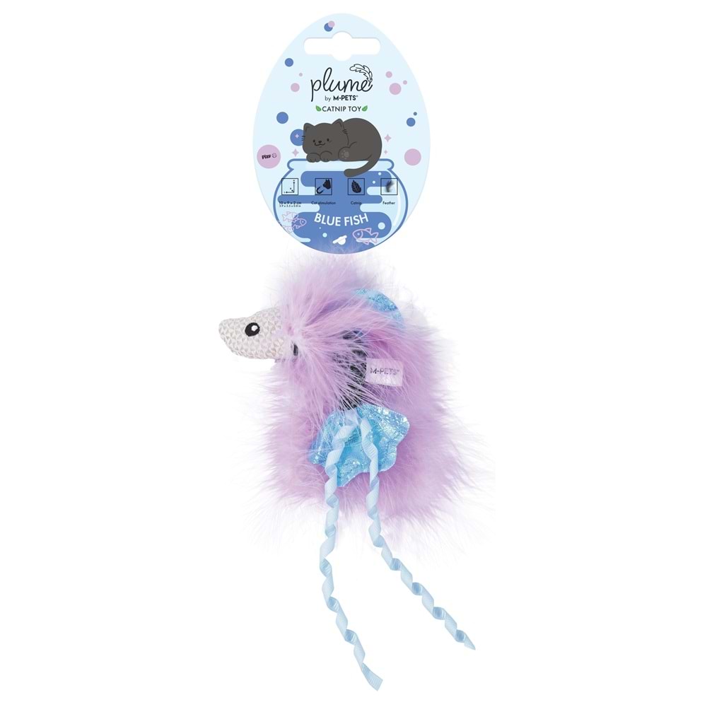 20654899 M-PETS PLUME BLUE FİSH CATNİPLİ KEDİ OYUNCAĞI