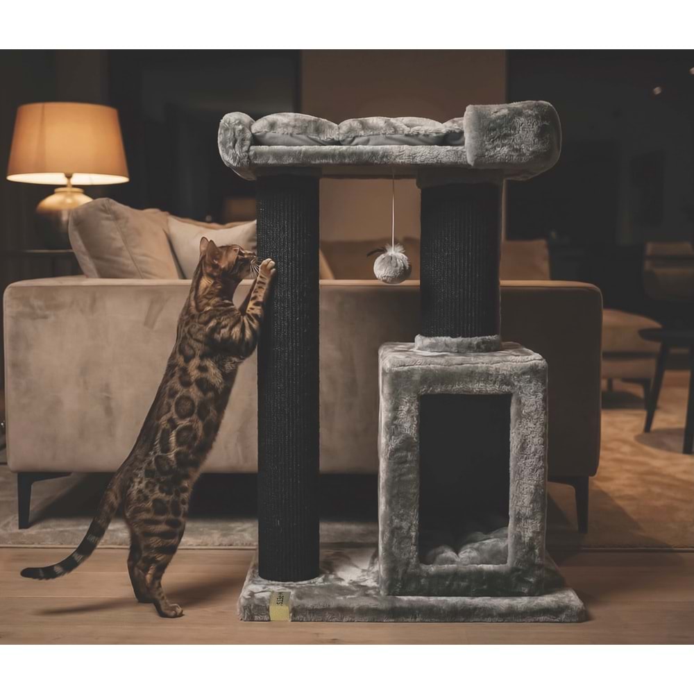 20656499 M-PETS PANTHER PREMİUM NOOK KEDİ TIRMALAMA GREY