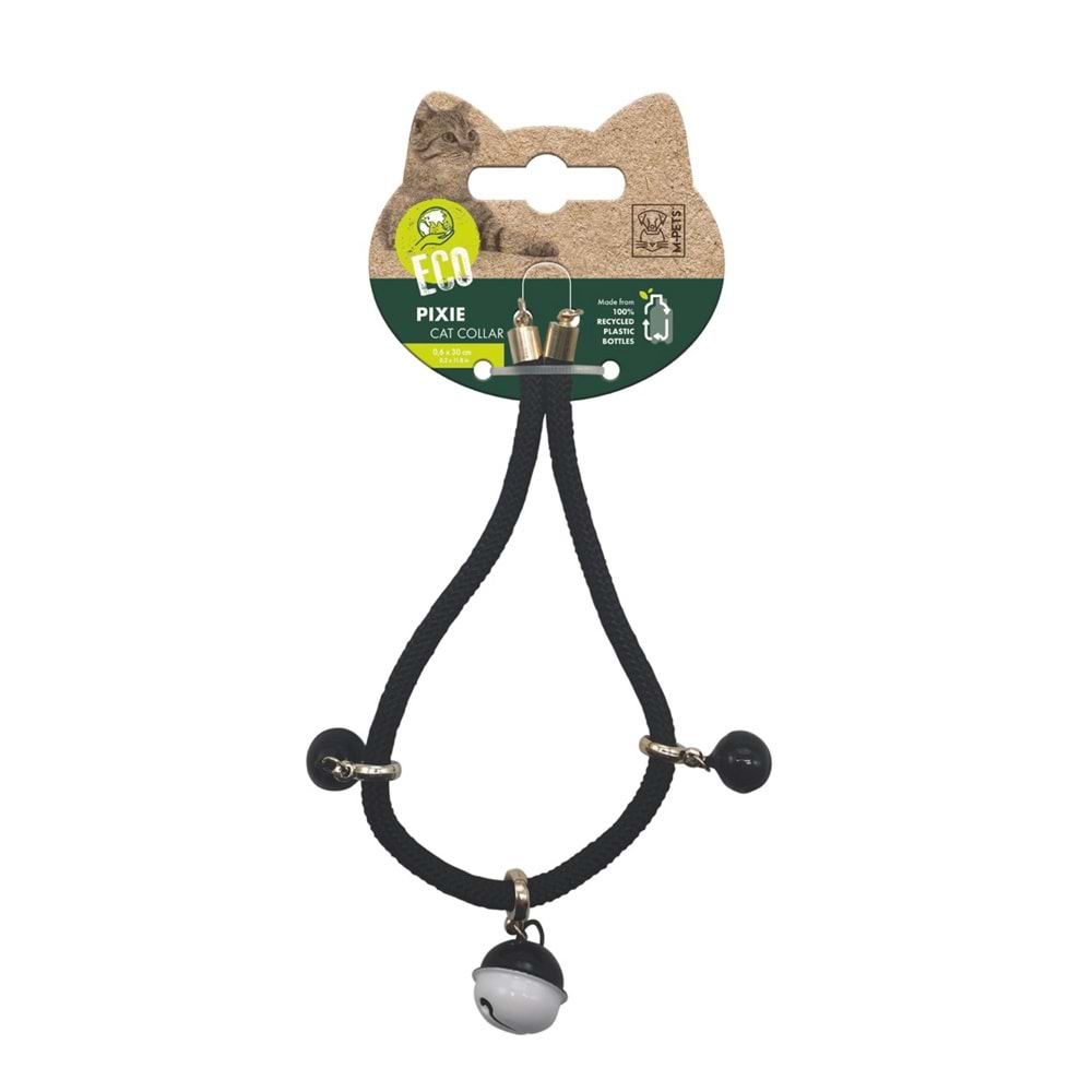 20800499 M-PETS PIXIE KEDİ BOYUN ZİLLİ TASMASI BLACK