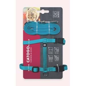 20801099 M-PETS CATOGO KEDİ GÖĞÜS TASMASI+GEZDİRME SETİ BLUE