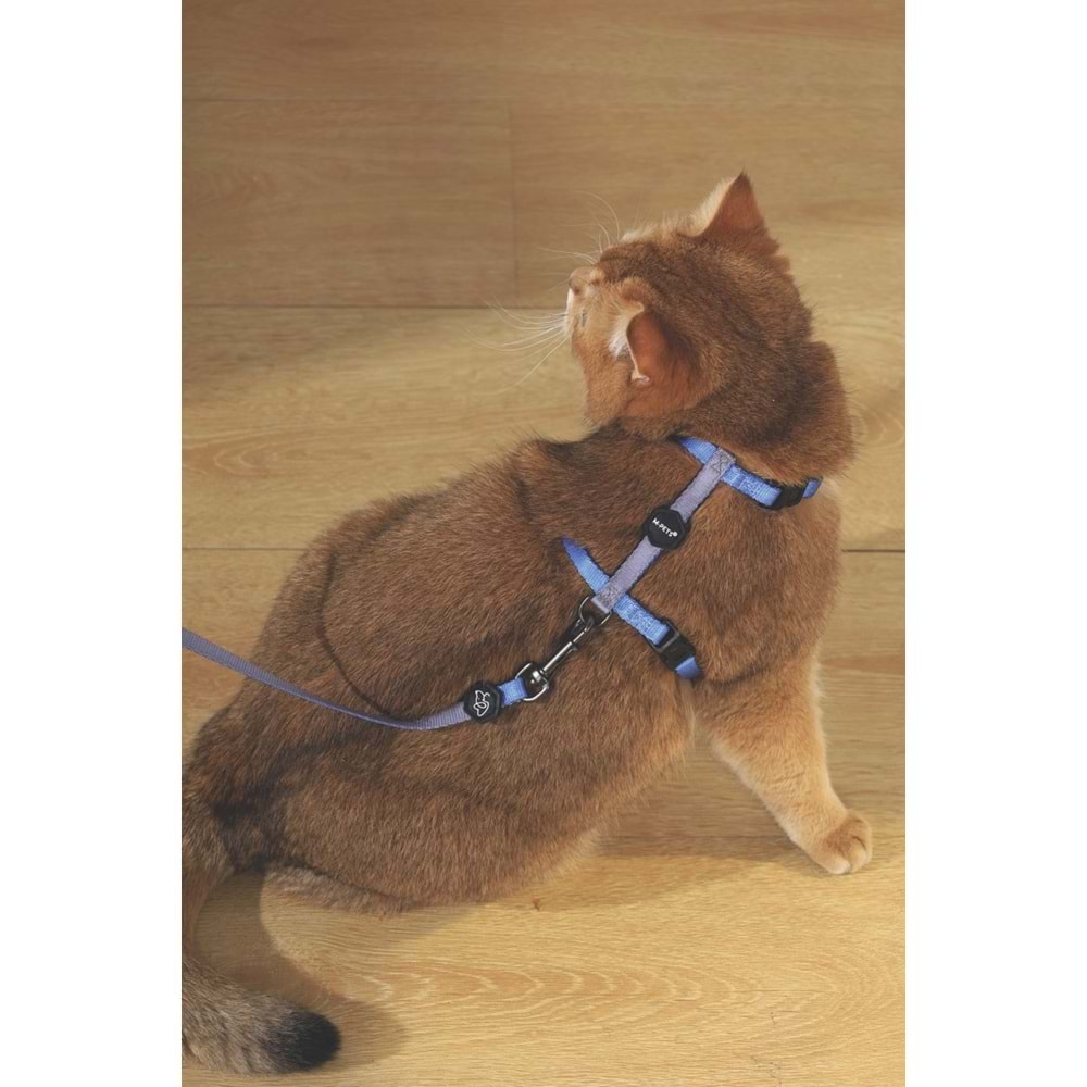20802199 M-PETS GENTLE CAT GÖĞÜS TASMASI ve GEZDİRME SET BLUE