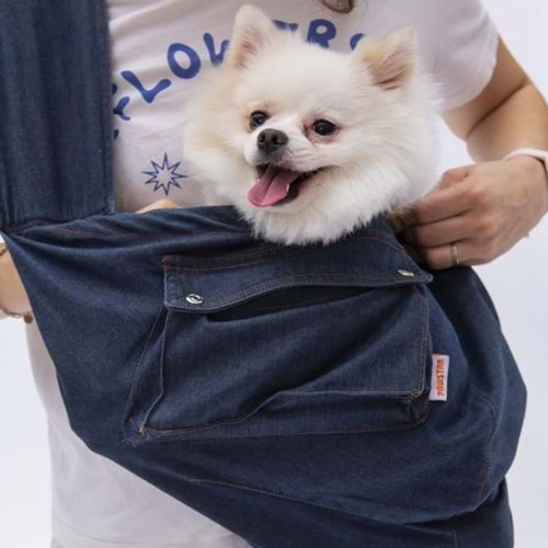 23026-PAWSTAR MAVİ DENIM CROSSBODY ÇANTA