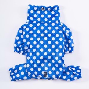 23521-PAWSTAR MAVİ DOTS TULUM YAĞMURLUK 5Lİ SET (M-L-XL-XL-2XL)