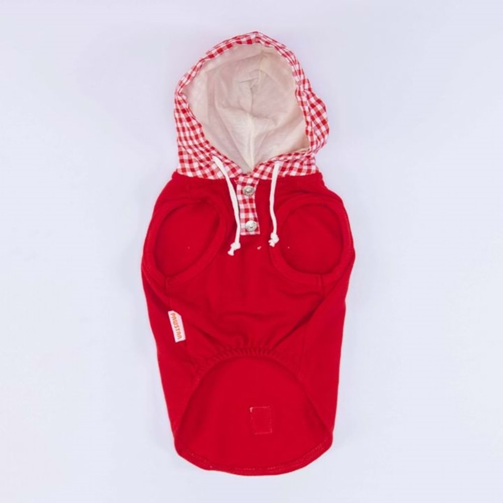24819-PAWSTAR KIRMIZI GİNGHAM KAPŞONLU POLO TİŞÖRT 5Lİ SET(S-M-L-XL-2XL)