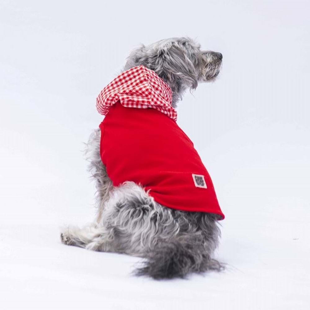 24819-PAWSTAR KIRMIZI GİNGHAM KAPŞONLU POLO TİŞÖRT 5Lİ SET(S-M-L-XL-2XL)