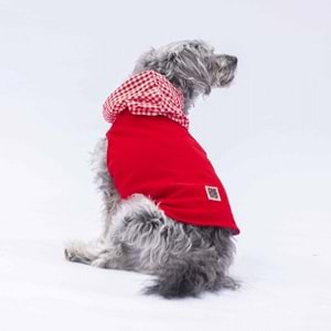 24819-PAWSTAR KIRMIZI GİNGHAM KAPŞONLU POLO TİŞÖRT 5Lİ SET(S-M-L-XL-2XL)