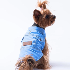 25408-PAWSTAR AÇIK MAVİ DENİM LOOK GÖMLEK 5Lİ SET (M-L-L-XL-2XL)