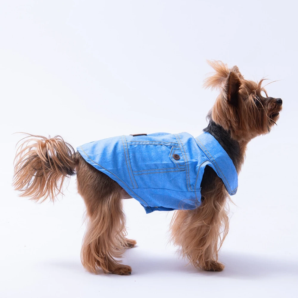 25408-PAWSTAR AÇIK MAVİ DENİM LOOK GÖMLEK 5Lİ SET (M-L-L-XL-2XL)