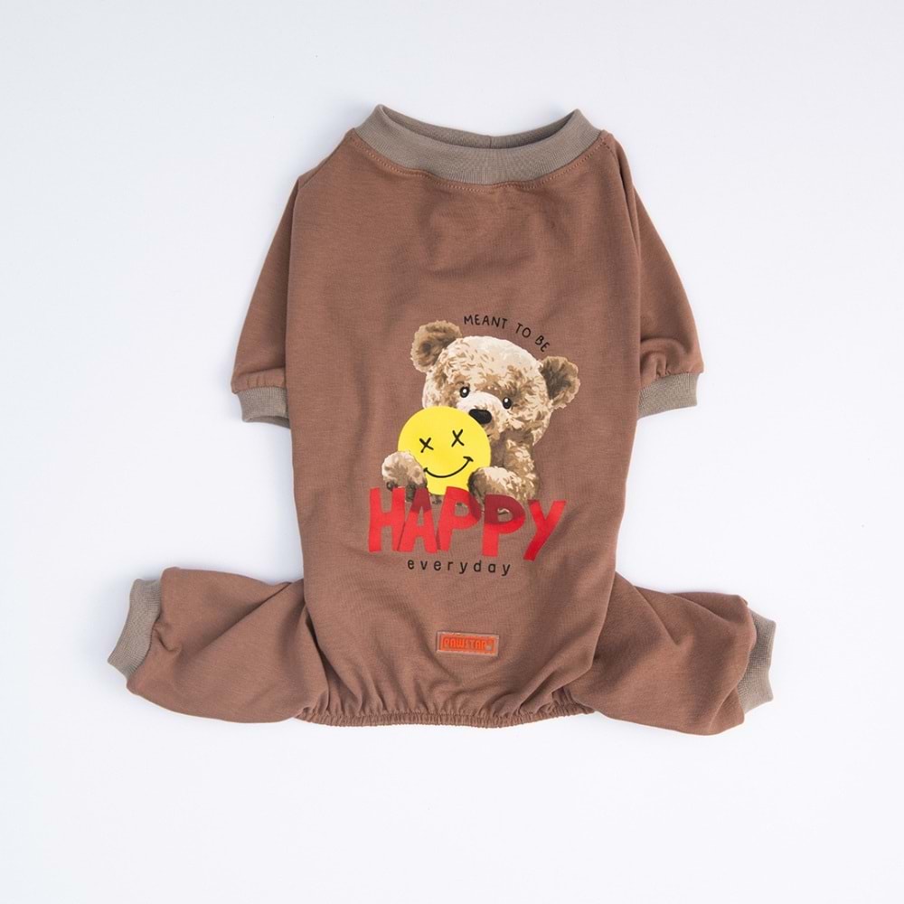 25907-PAWSTAR HAPPY TEDDY BEAR PİJAMA TULUM 5Lİ SET (M-L-L-XL-2XL)