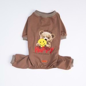 25907-PAWSTAR HAPPY TEDDY BEAR PİJAMA TULUM 5Lİ SET (M-L-L-XL-2XL)