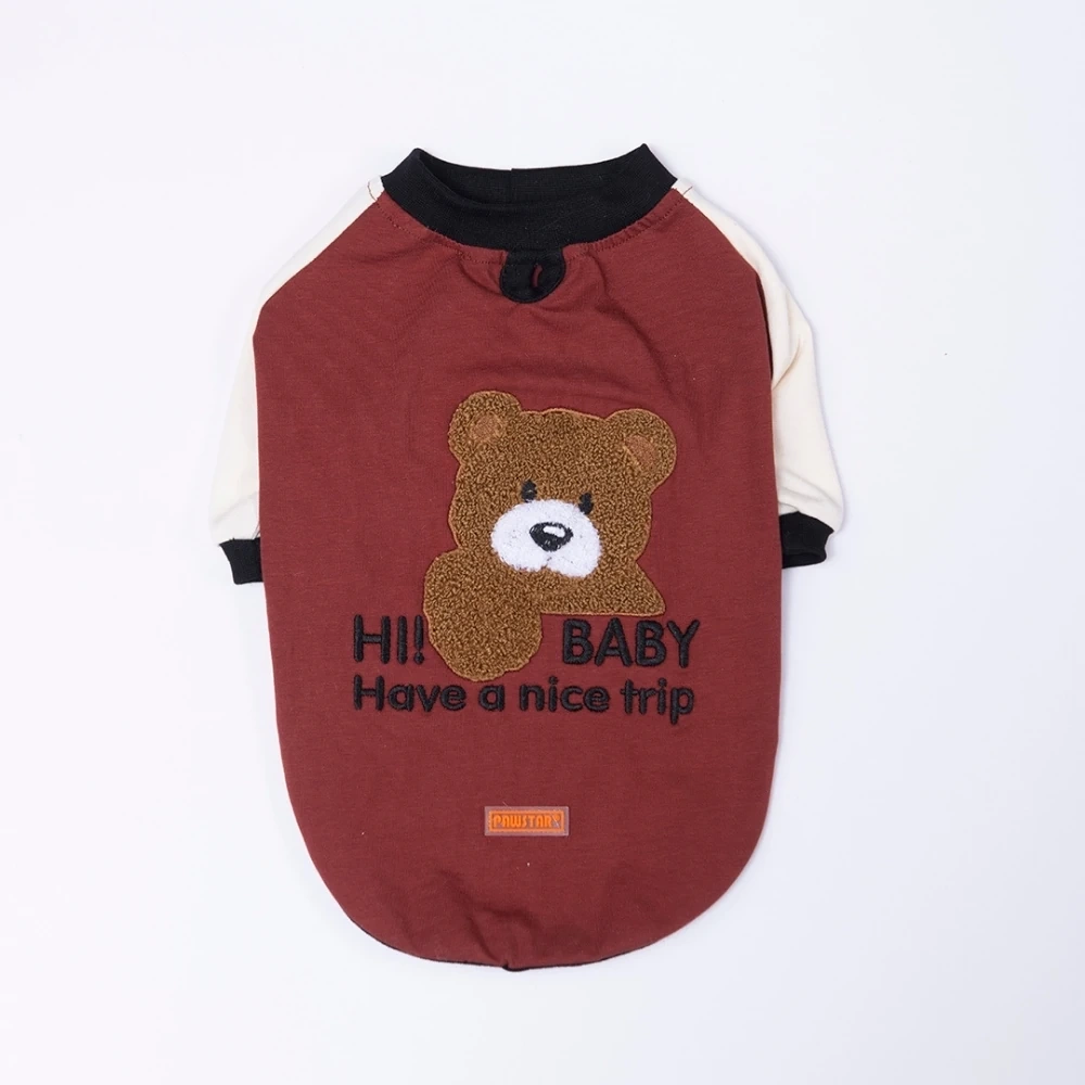 26714-PAWSTAR KAHVERENGİ BABY TEDDY SWEAT 5Lİ SET (M-L-L-XL-2XL)
