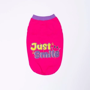 26824-PAWSTAR FUŞYA JUST SMİLE TİŞÖRT 6LI SET (S-M-L-L-XL-2XL)