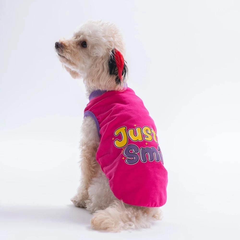 26824-PAWSTAR FUŞYA JUST SMİLE TİŞÖRT 6LI SET (S-M-L-L-XL-2XL)