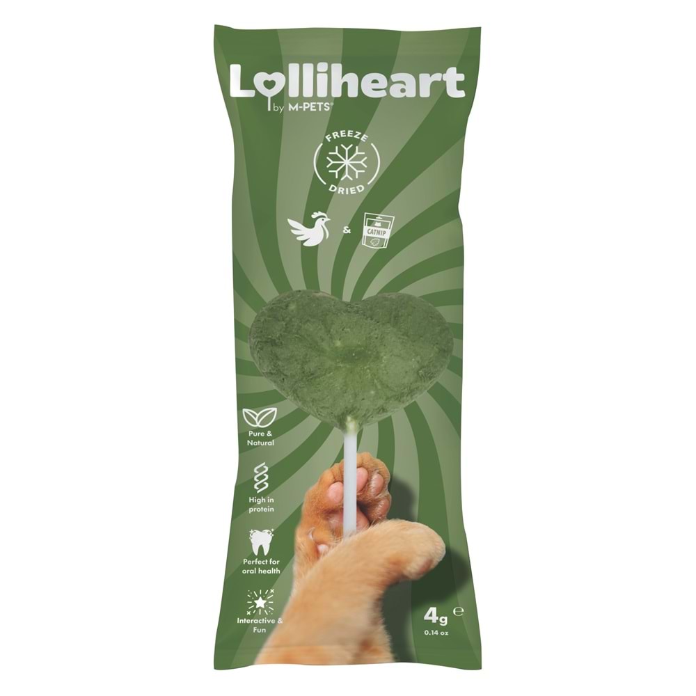 29012999 M-PETS LOLLİHEART CATNİPLİ KEDİ ÖDÜLÜ 4GR 15Lİ
