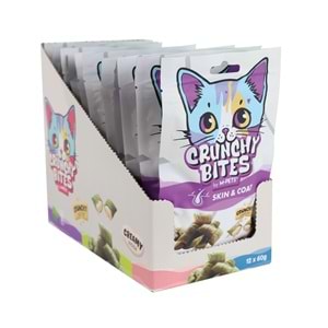 29015699 M-PETS CRUNCHY BITES SKIN&COAT FONKSİYONEL KEDİ ÖDÜLÜ 60GR
