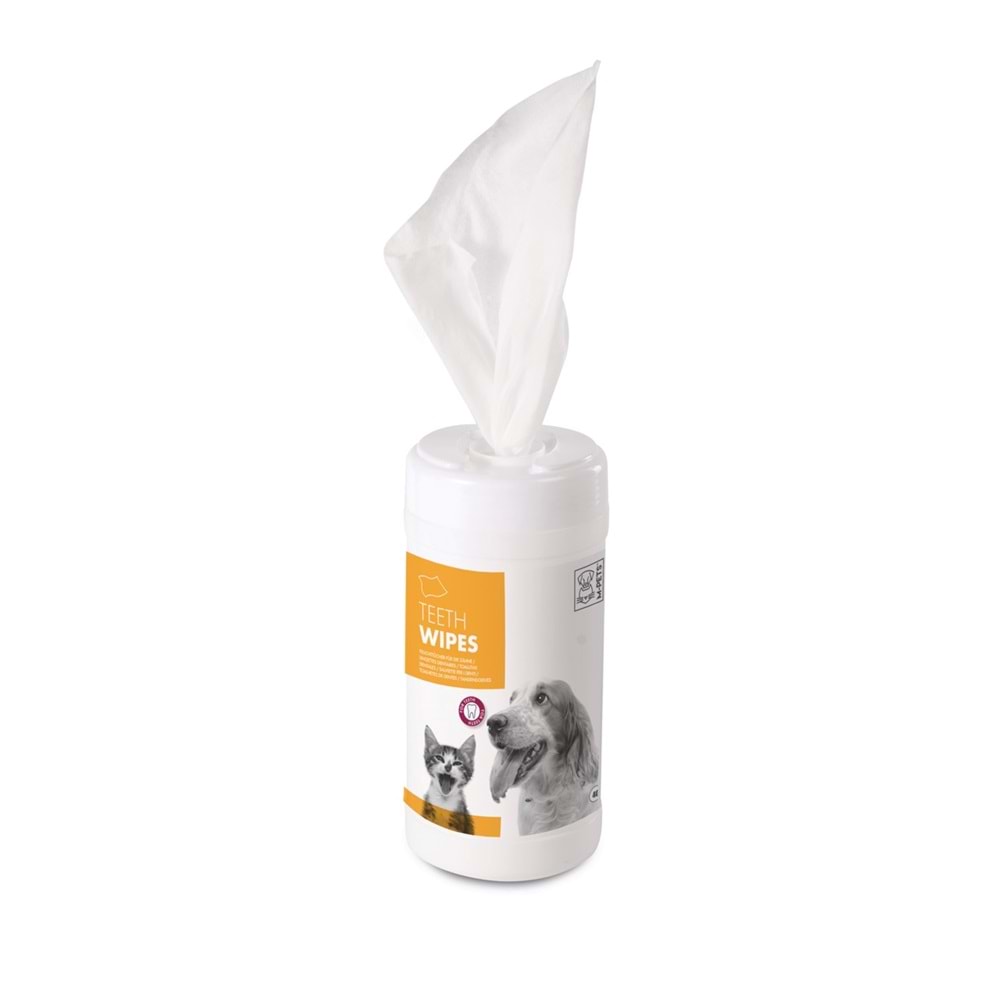 60100801 M-PETS KEDİ/KÖPEK DİŞ TEMİZLEME MENDİLİ 40LI