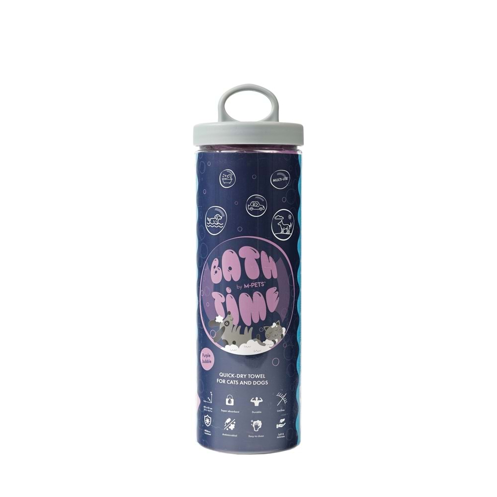 60106010 M-PETS BATHTIME KEDİ ve KÖPEKLER İÇİN HIZLI KURUYAN HAVLU PURPLE