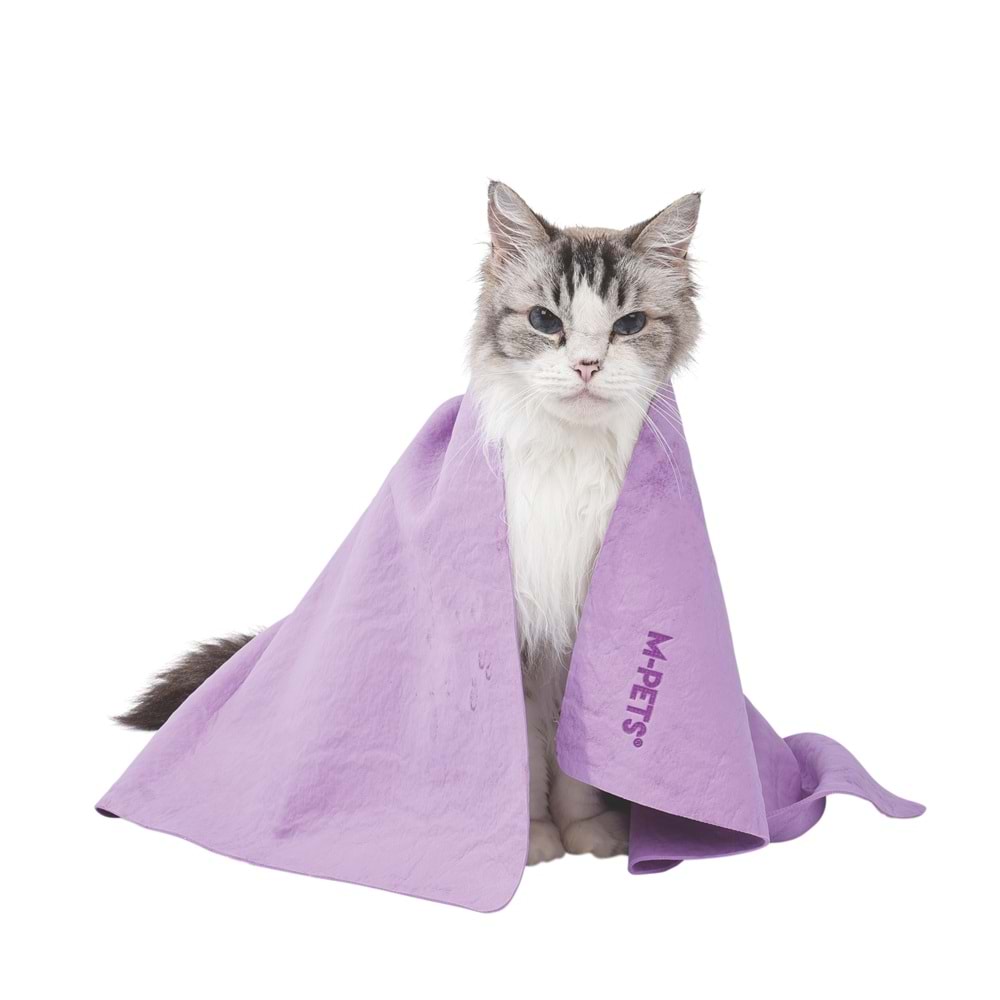 60106010 M-PETS BATHTIME KEDİ ve KÖPEKLER İÇİN HIZLI KURUYAN HAVLU PURPLE