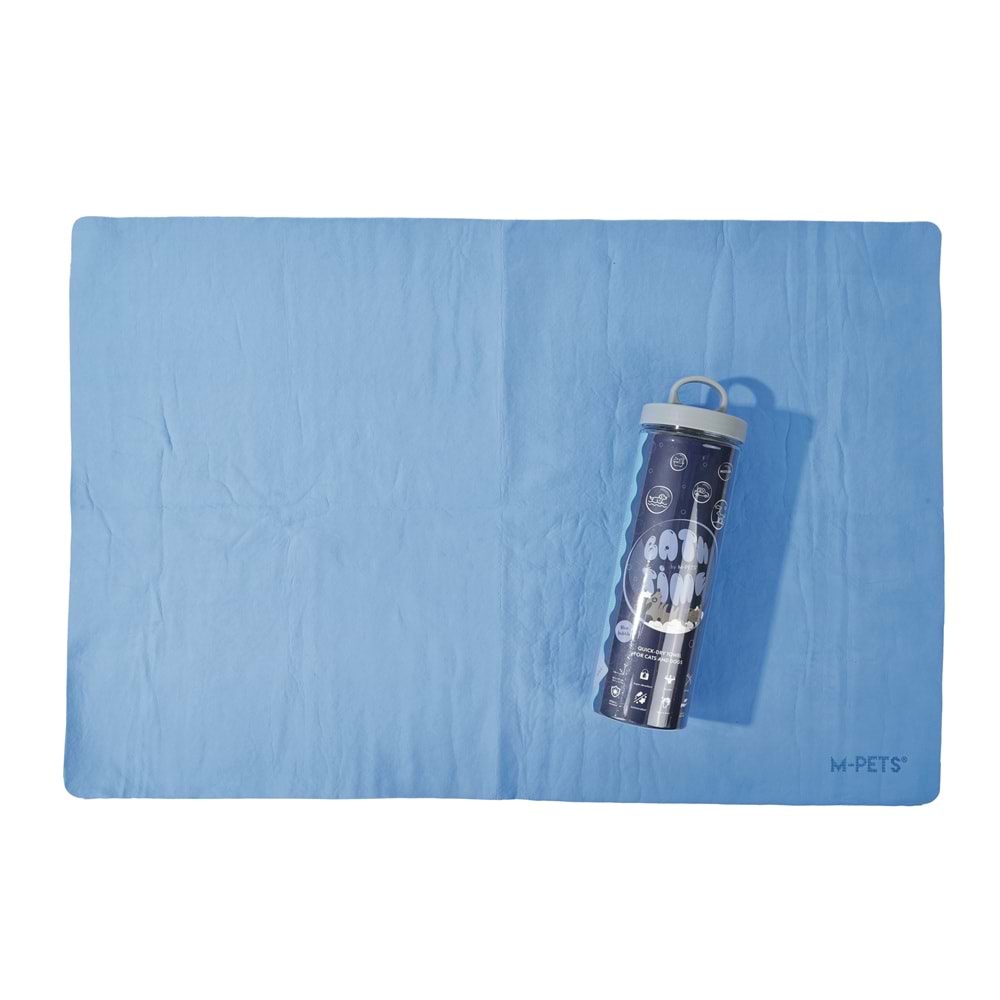 60106117 M-PETS BATHTIME KEDİ ve KÖPEKLER İÇİN HIZLI KURUYAN HAVLU BLUE