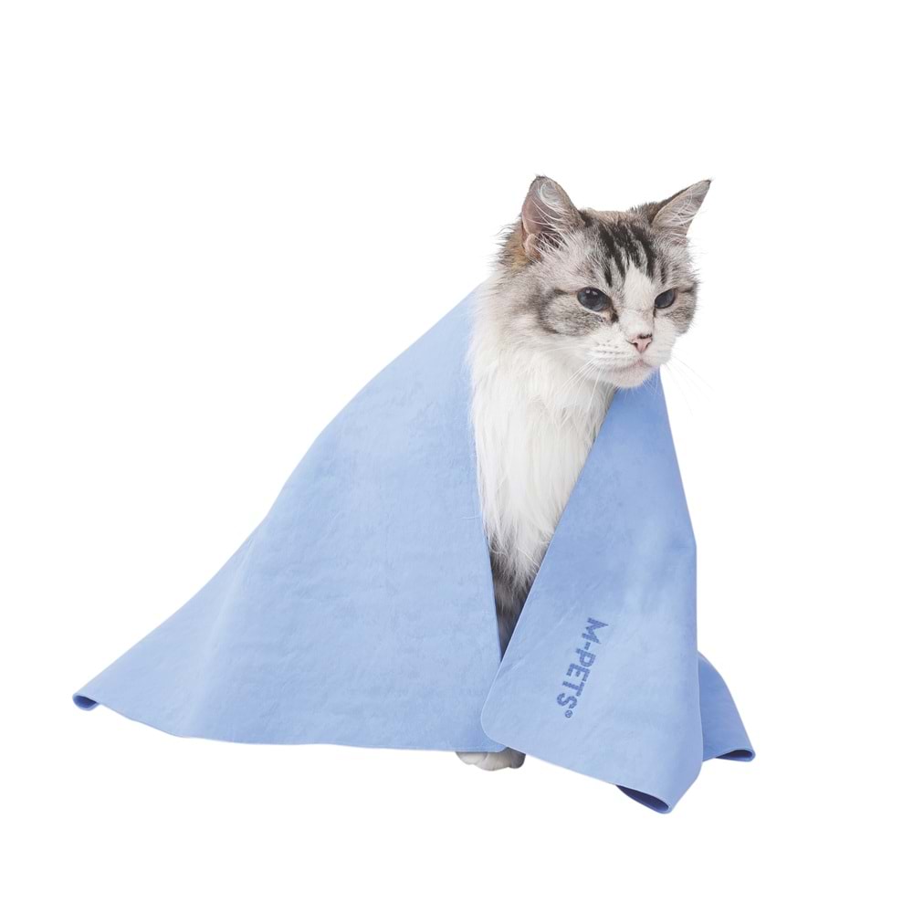 60106117 M-PETS BATHTIME KEDİ ve KÖPEKLER İÇİN HIZLI KURUYAN HAVLU BLUE