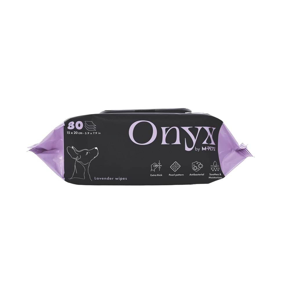 60106501 M-PETS ONYX LAVANTA KOKULU KEDİ ve KÖPEKLER İÇİN TEMİZLEME MENDİLİ 80Lİ