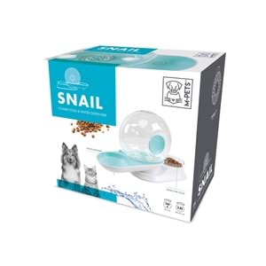 60501299 M-PETS SNAIL HAZNELİ SU ve MAMA KABI BLUE 2800ML-240GR